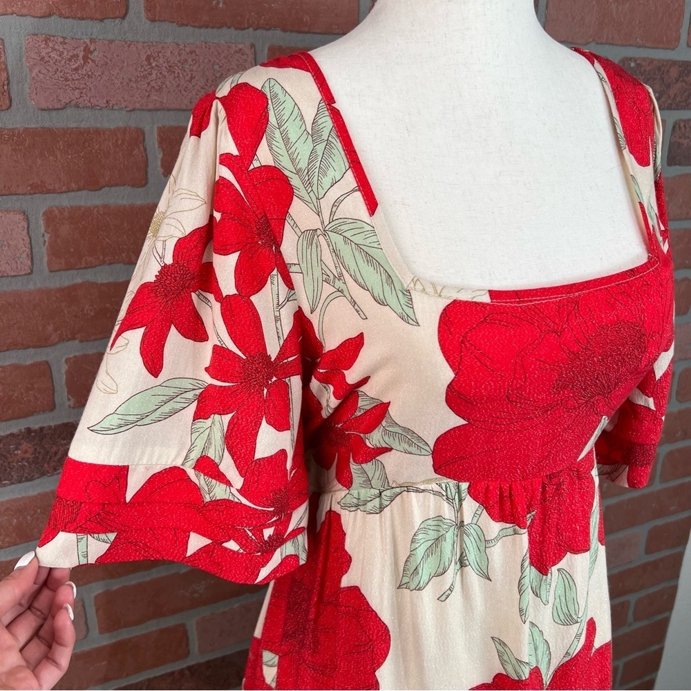 Red Floral Babydoll Dress | BOG Collective | XS - Picture 9 of 14